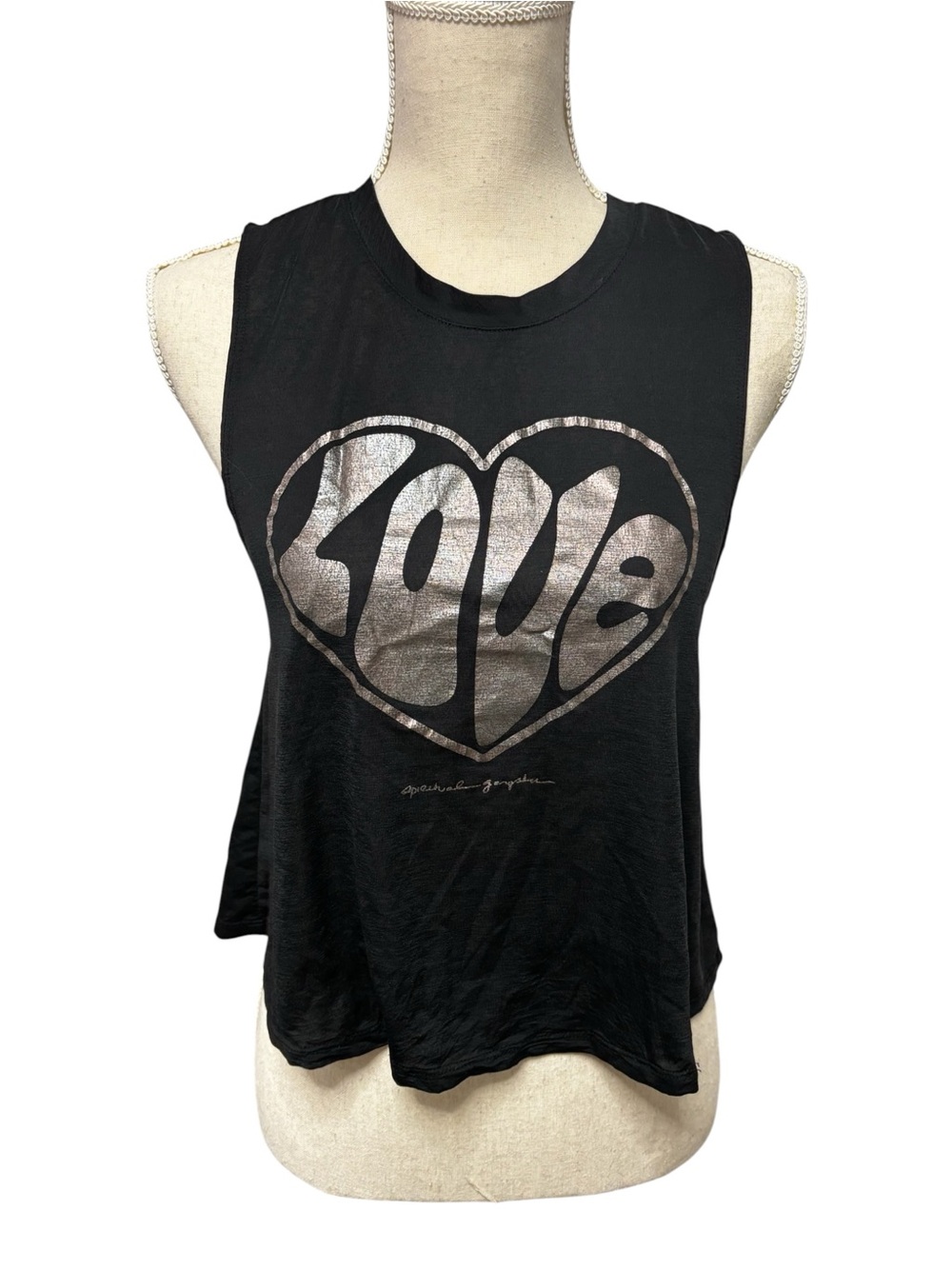 Spiritual Gangster Love Heart Graphic Muscle Tank - Black